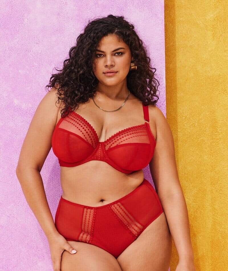 Elomi Matilda Underwired Plunge Bra - Haute Red - Image 5