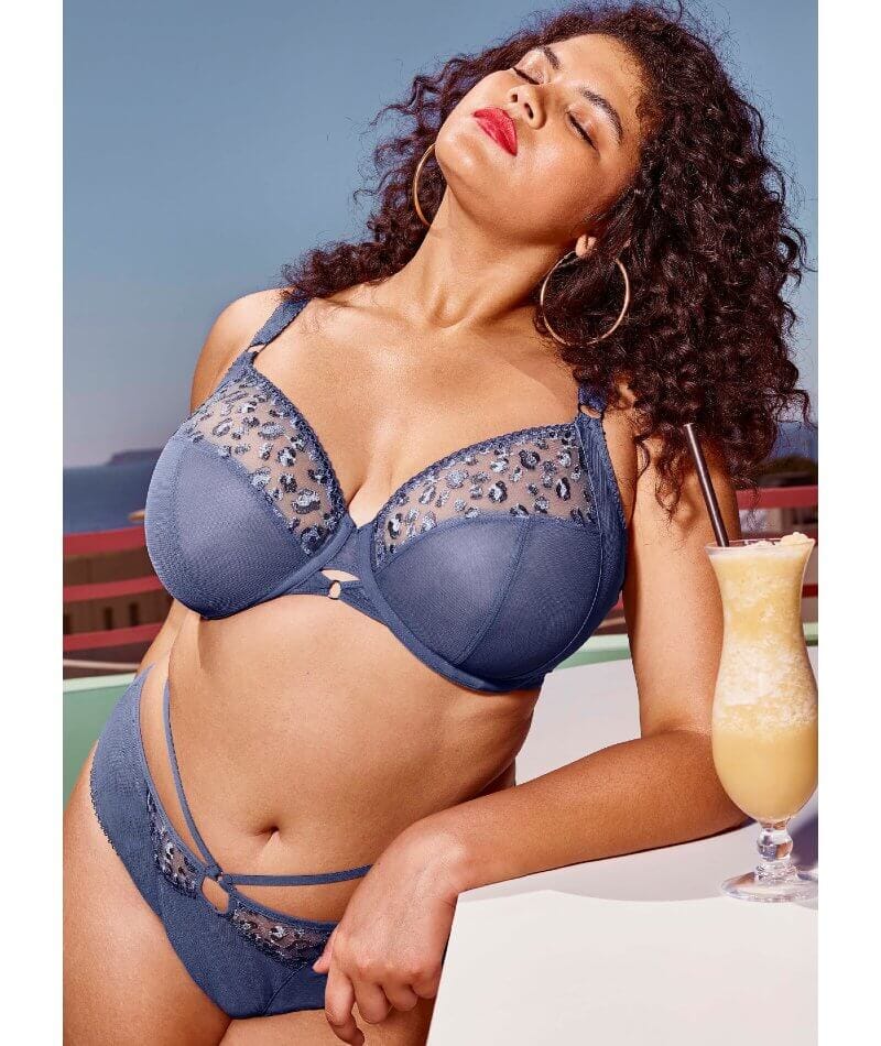 Elomi Namrah Underwired Bandless Plunge Bra - Stonewash - Image 5