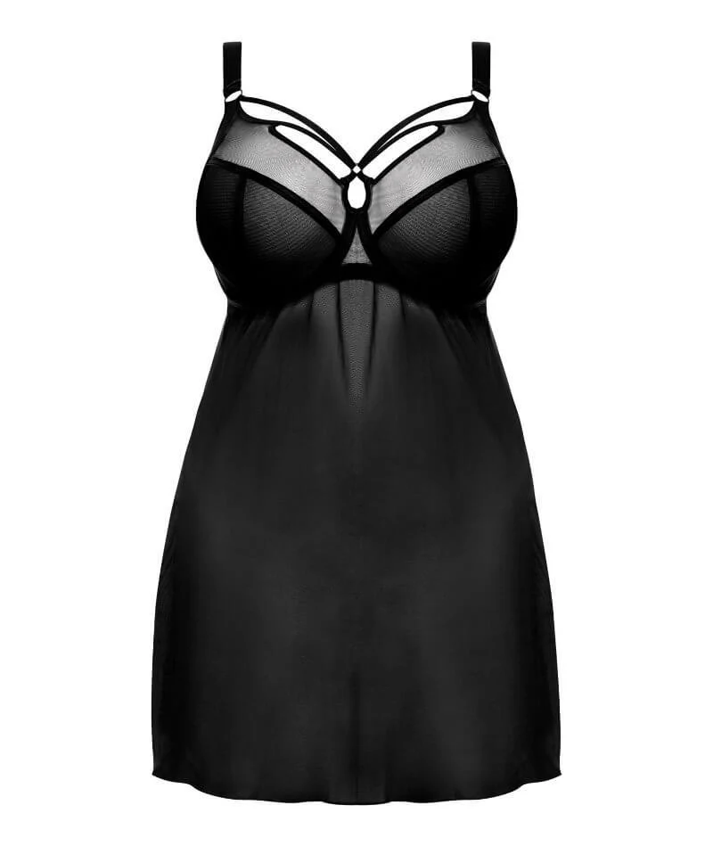 Elomi Sachi Black Underwired Babydoll - Black - Image 7