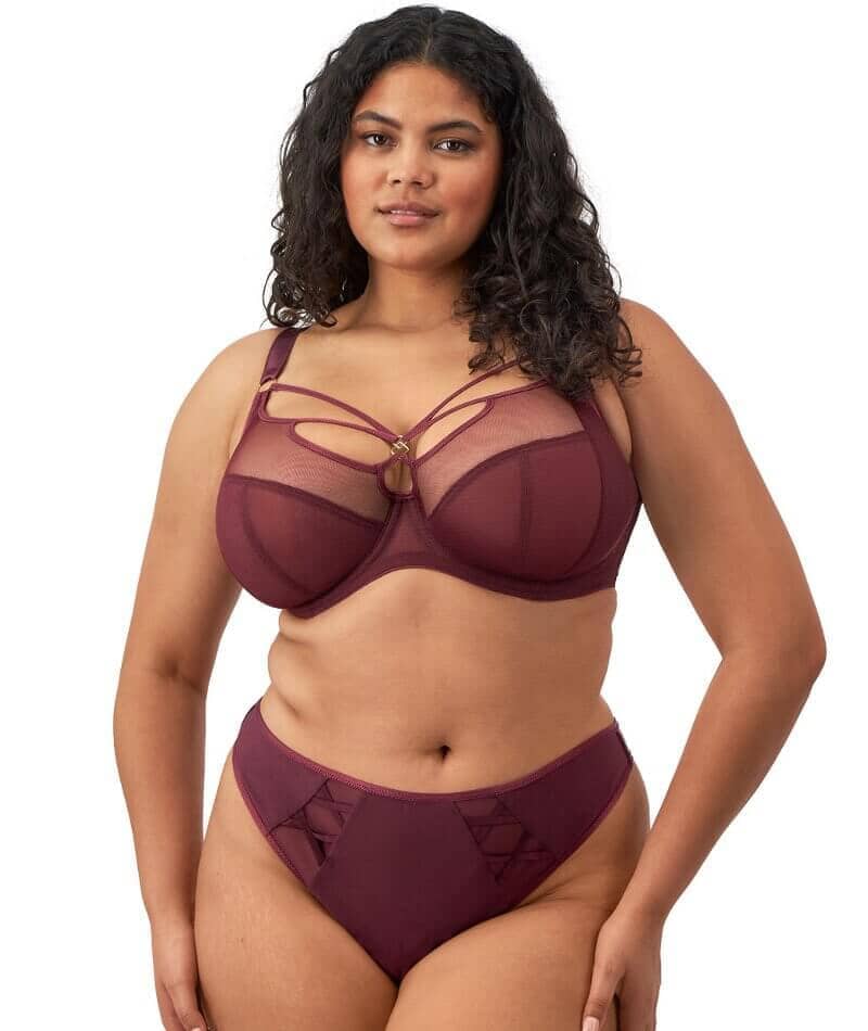 Elomi Sachi Underwired Plunge Bra - Cabernet - Image 3