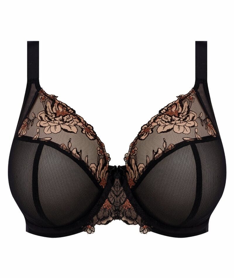 Elomi Teagan Underwire Plunge Bra - Black/Almond - Image 6