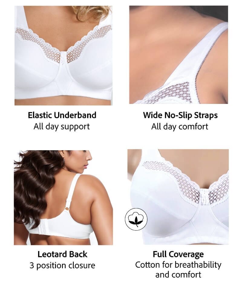 Exquisite Form Fully Cotton Soft Cup Wire-free Bra With Lace - Damask Neutral - Image 6