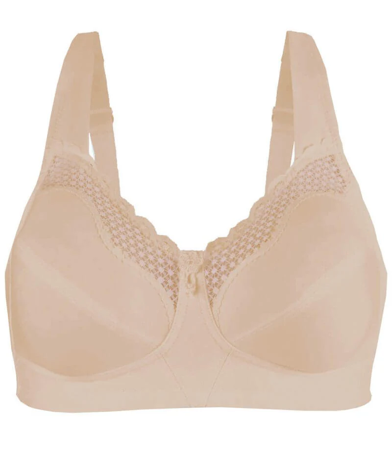 Exquisite Form Fully Cotton Soft Cup Wire-free Bra With Lace - Damask Neutral - Image 8