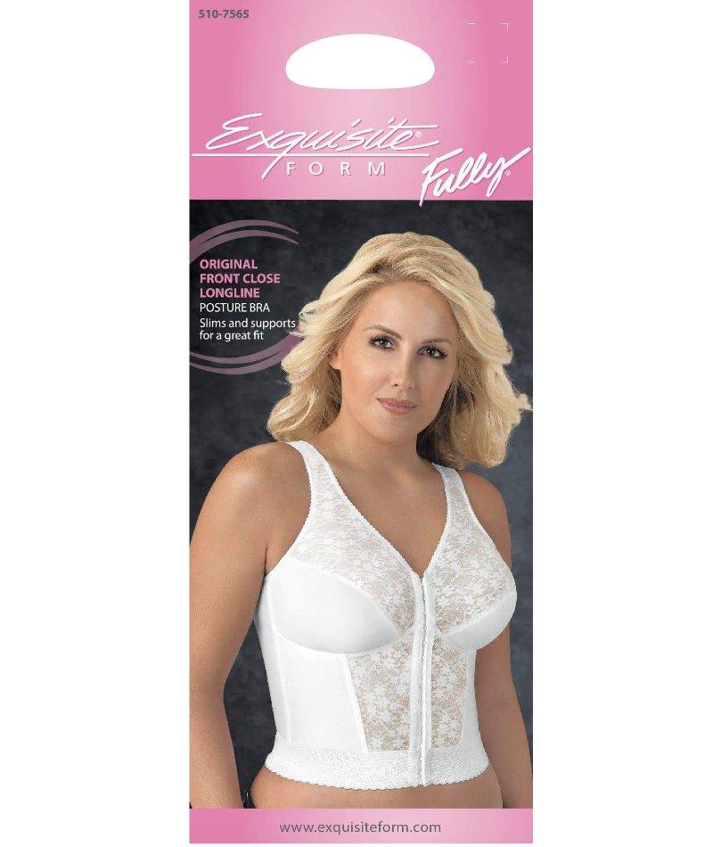 Exquisite Form Fully Front Close Wire-free Longline Posture with Lace Bra  - White - Image 8