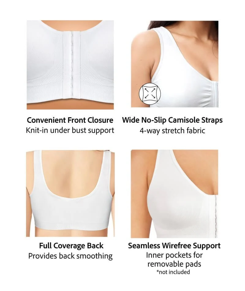 Exquisite Form Fully Seamless Wire-Free Full Coverage Bra with Front Closure - Nude - Image 5