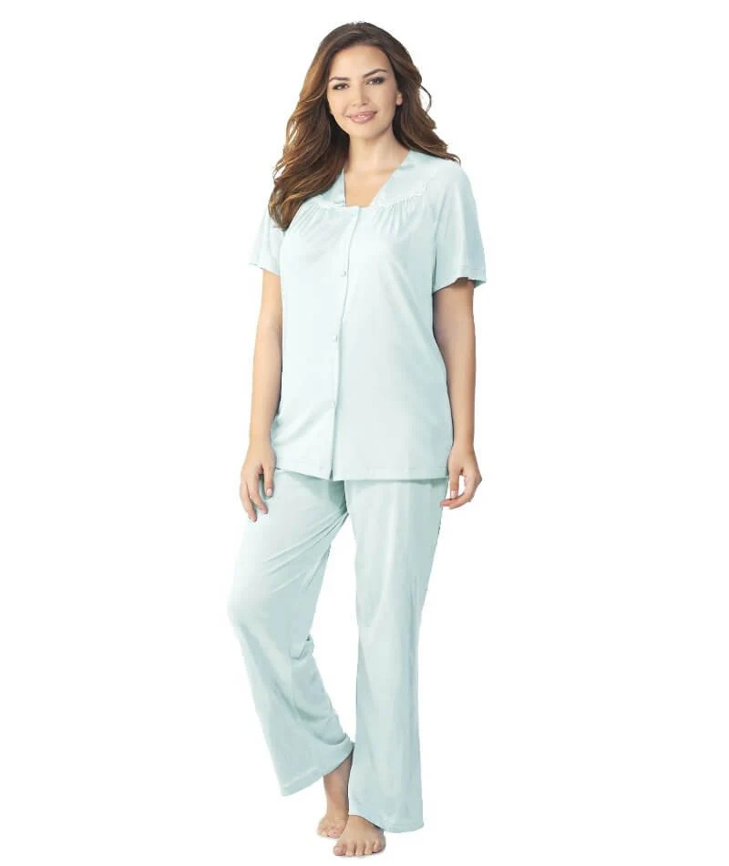 Exquisite Form Short Sleeve Pajamas Plus - Azure Mist