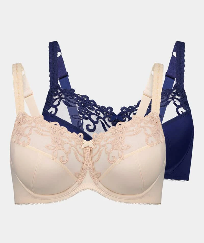Fayreform Coral Underwire Bra - 2 Pack - Pearl Blush/Medieval Blue - Image 7
