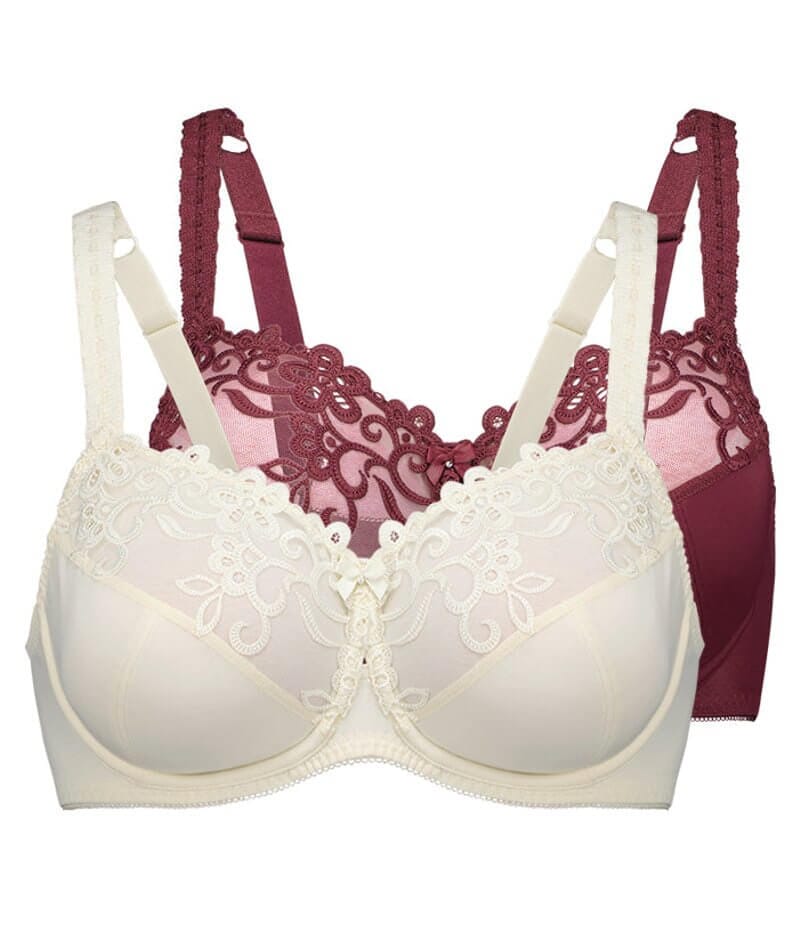 Fayreform Coral Underwire Bra - 2 Pack - Windsor Wine/Egret - Image 8