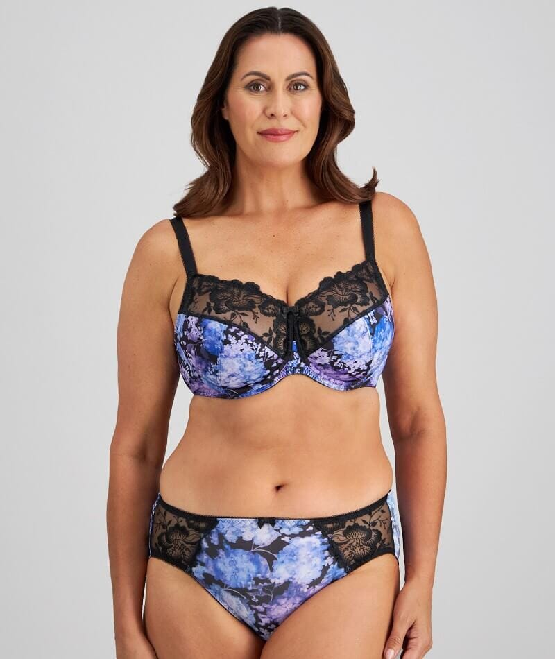 Fayreform Wild Violet Full Brief - Blue Hydrangea Print - Image 4