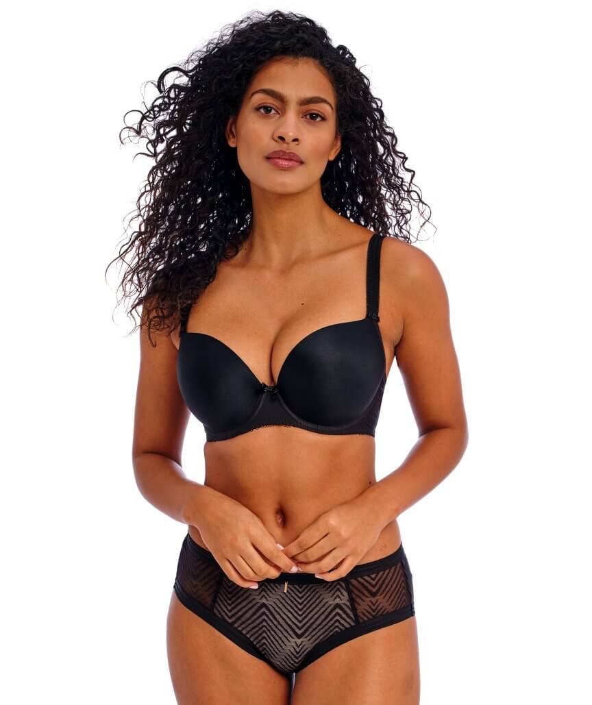 Freya Deco Moulded Plunge Bra - Black - Image 4