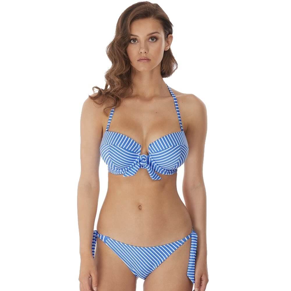 Freya Swim Beach Hut Underwire Padded Bandeau Bikini - Blue Moon - Image 8