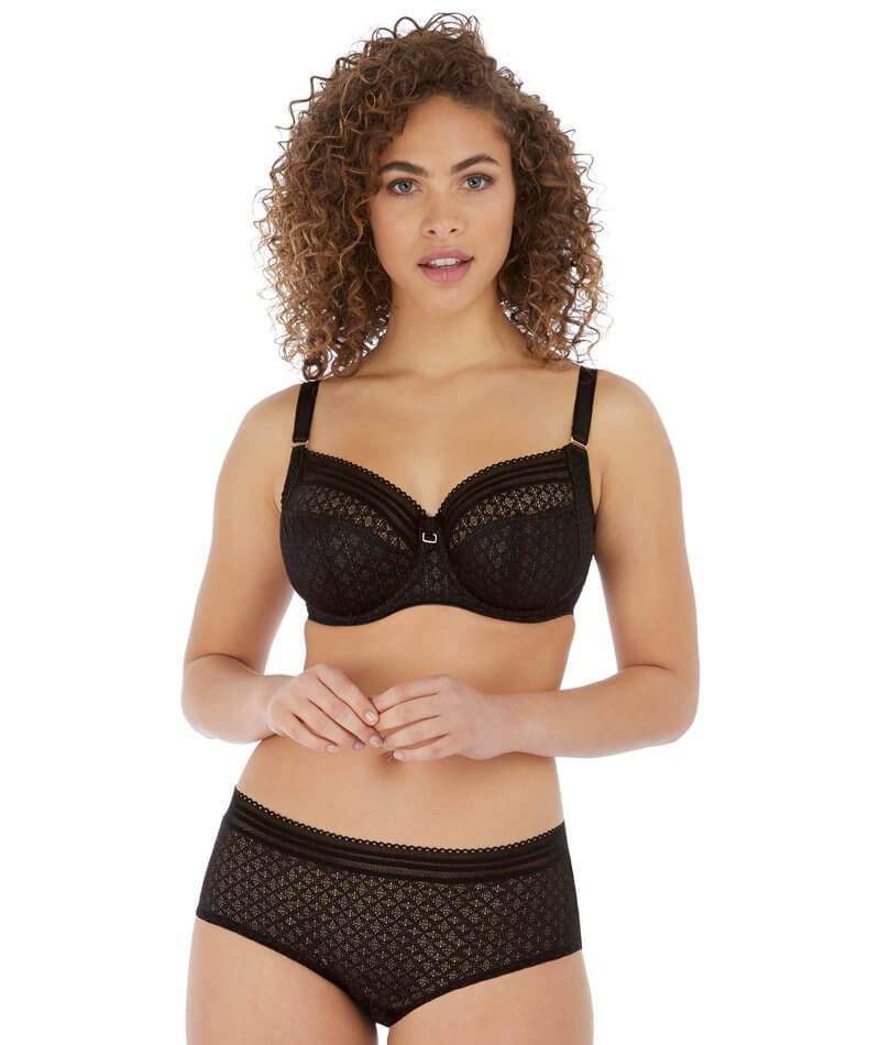 Freya Viva Underwired Side Support Bra - Lace Noir/Black - Image 4
