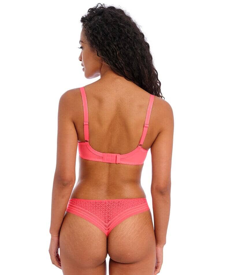 Freya Viva Underwired Side Support Bra - Sunkissed Coral - Image 4