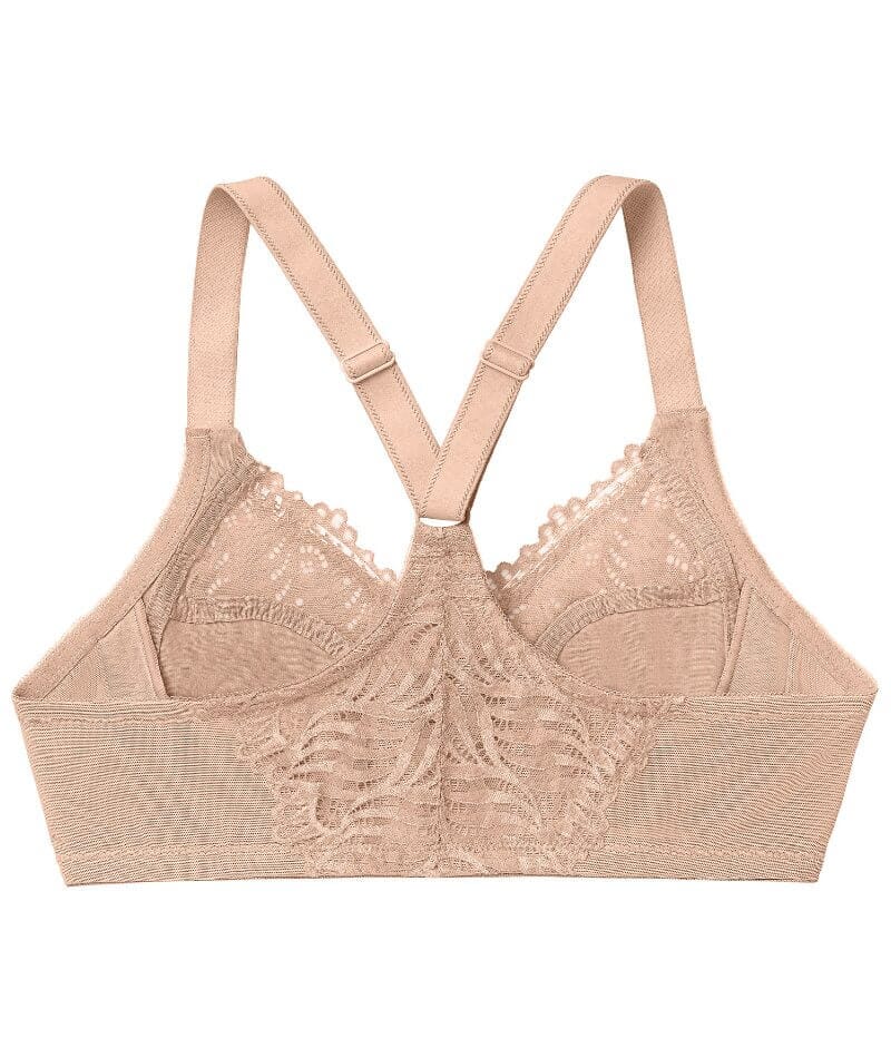 Glamorise Front-Closure T-Back WonderWire Bra - Cafe - Image 8