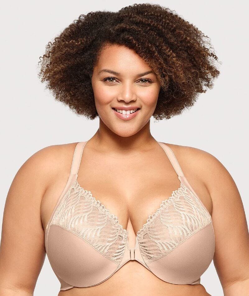 Glamorise Front-Closure T-Back WonderWire Bra 2 Pack - Cafe - Image 2