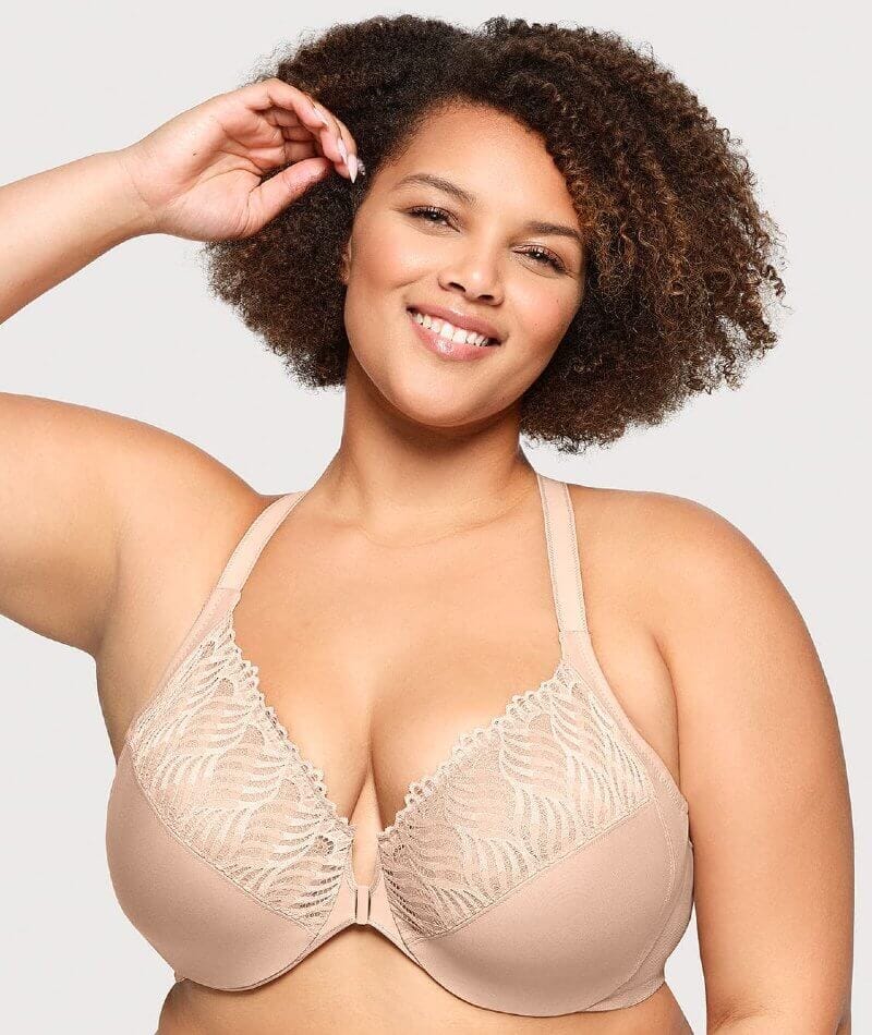 Glamorise Front-Closure T-Back WonderWire Bra 2 Pack - Cafe - Image 5