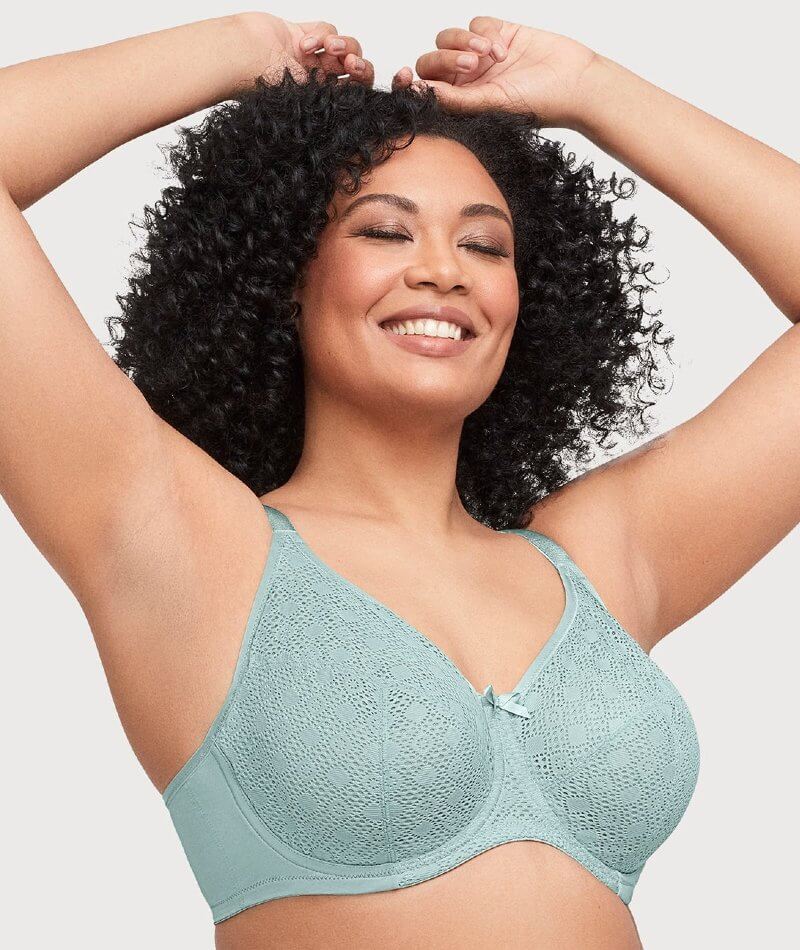 Glamorise Lace Comfort WonderWire Bra - Jade - Image 3