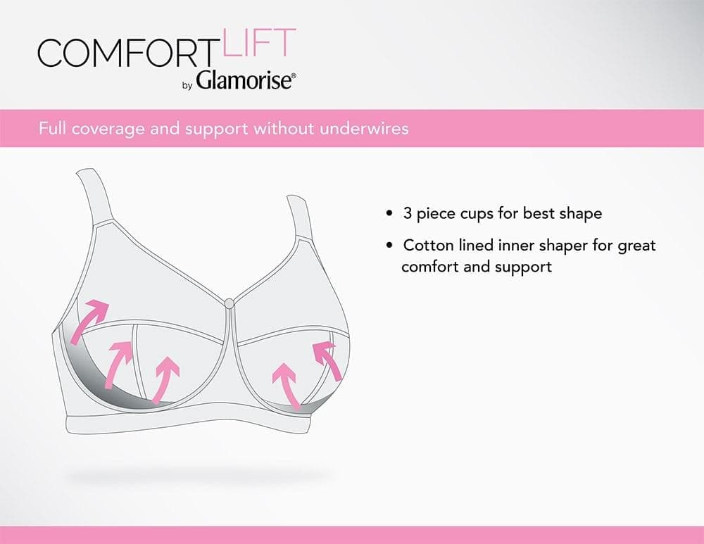 Glamorise MagicLift Front-Closure Wire-free Posture Back Bra - Black - Image 9