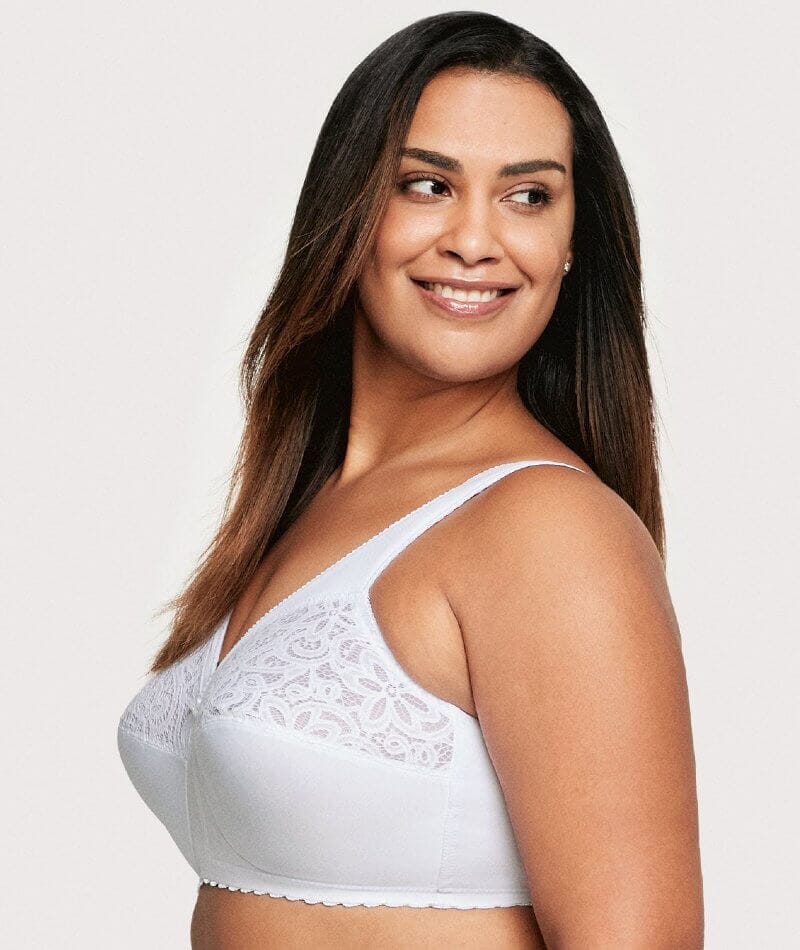 Glamorise MagicLift Cotton Wire-free Support Bra - White - Image 3