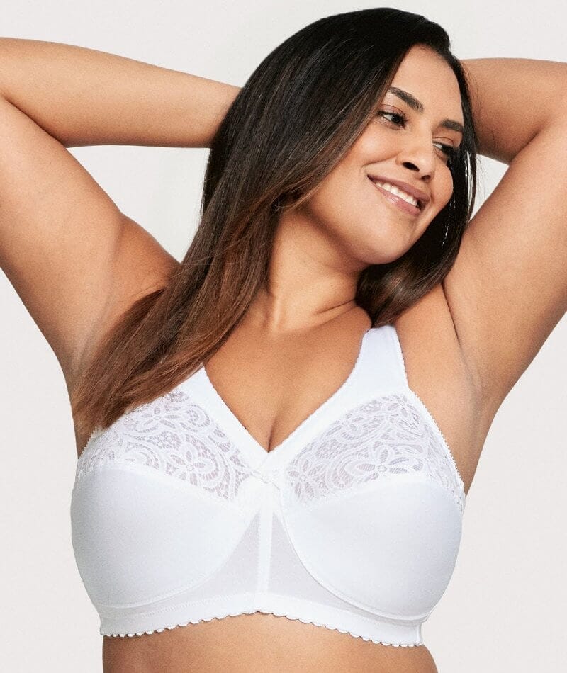 Glamorise MagicLift Cotton Wire-free Support Bra - White - Image 4