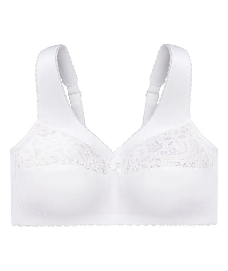 Glamorise MagicLift Cotton Wire-free Support Bra - White - Image 5
