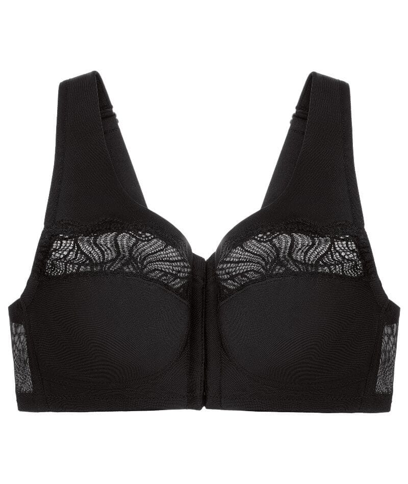 Glamorise MagicLift Natural Shape Front-Closure Wire-free Bra - Black - Image 5