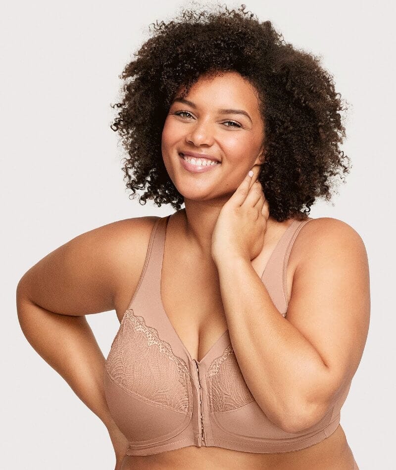 Glamorise MagicLift Natural Shape Front-Closure Wire-free Bra - Cappuccino - Image 3
