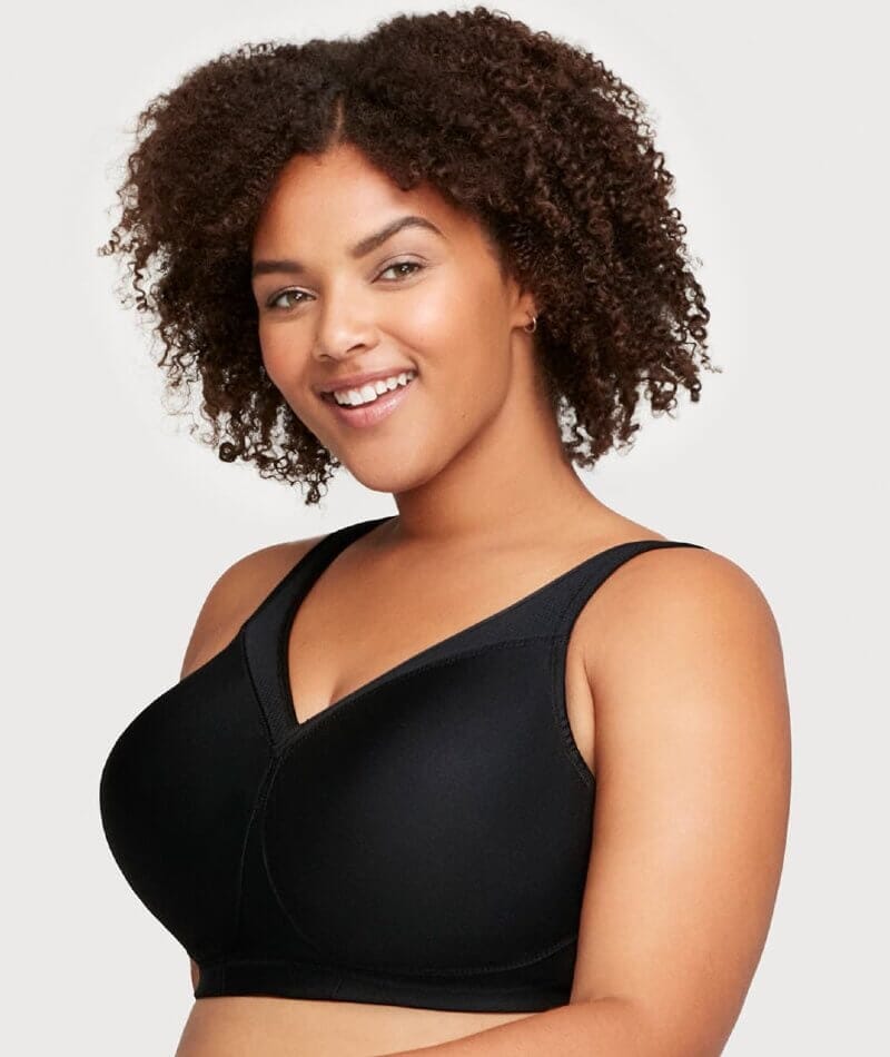 Glamorise MagicLift Seamless Wire-free Sports Bra - Black - Image 3
