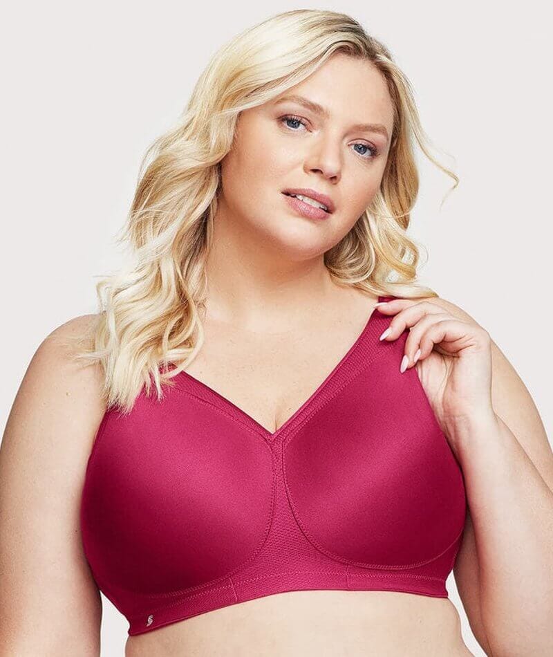 Glamorise MagicLift Seamless Wire-free Sports Bra - Ruby Red - Image 3