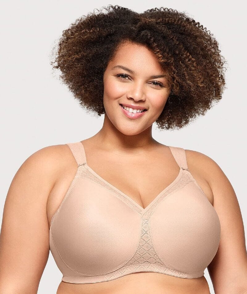 Glamorise MagicLift Seamless Wire-free Support T-Shirt Bra - Cafe - Image 3