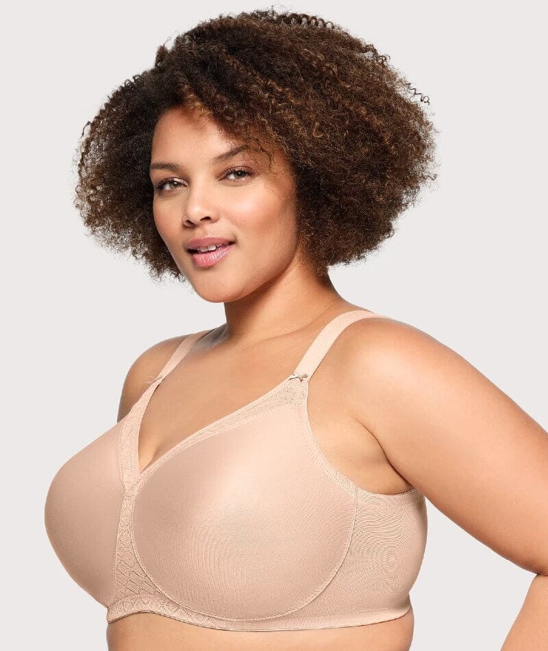 Glamorise MagicLift Seamless Wire-free Support T-Shirt Bra - Cafe - Image 4