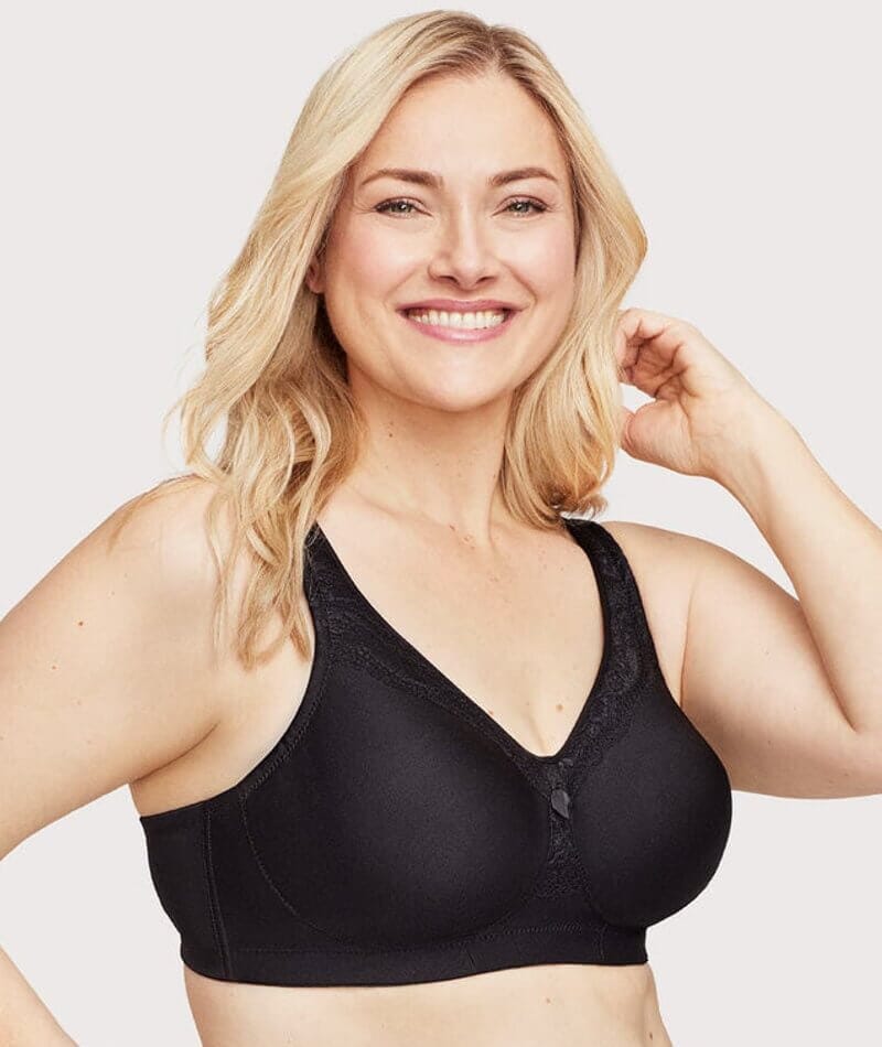 Glamorise MagicLift Seamless Wire-free Everyday Bra - Black - Image 4