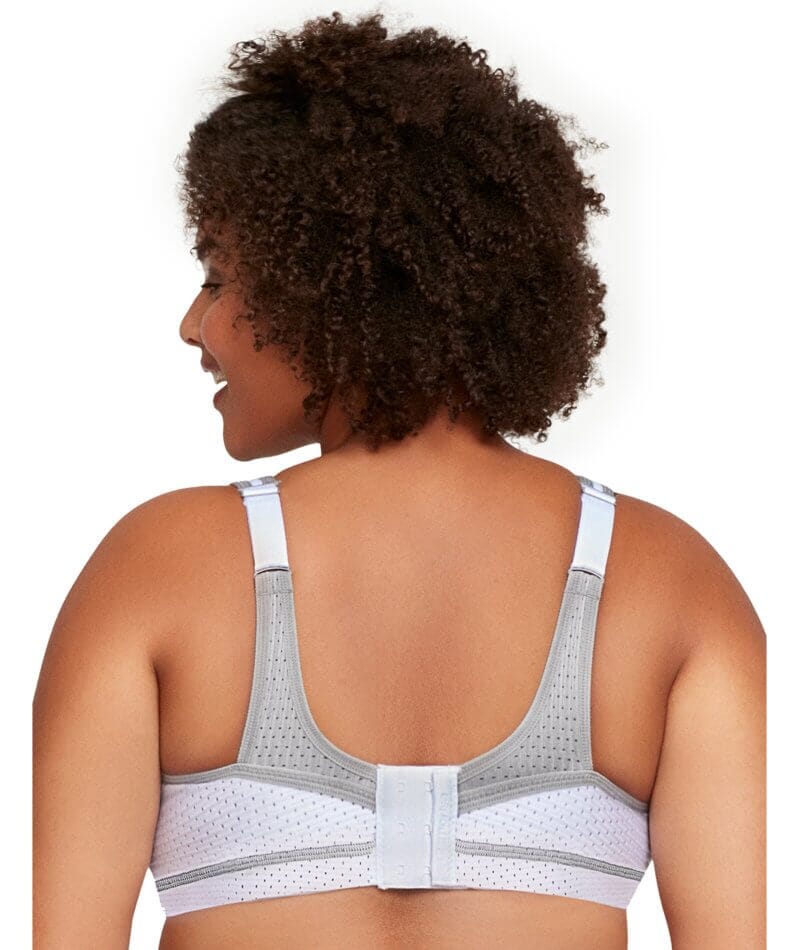 Glamorise No-Bounce Camisole Elite Wire-free Sports Bra - White/Gray - Image 2