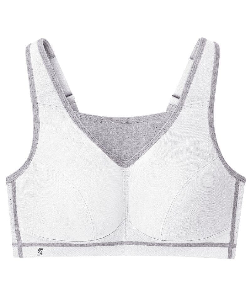 Glamorise No-Bounce Camisole Elite Wire-free Sports Bra - White/Gray - Image 8