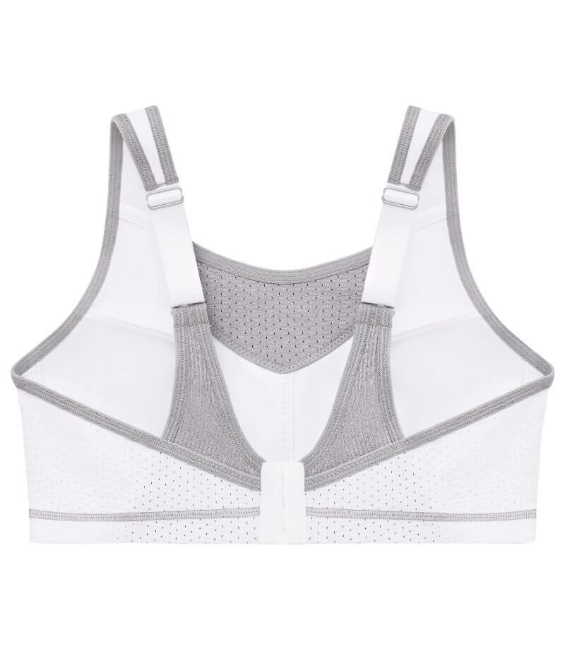 Glamorise No-Bounce Camisole Elite Wire-free Sports Bra - White/Gray - Image 9