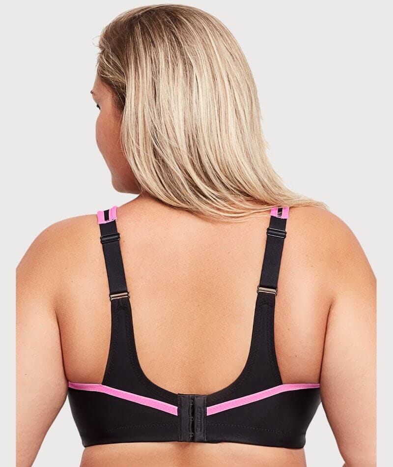 Glamorise No-Bounce Camisole Wire-free Sports Bra - Black/Pink - Image 2