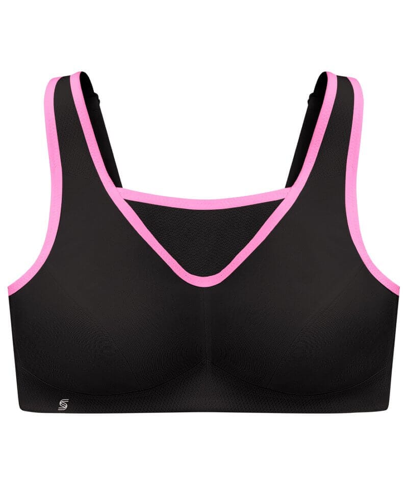 Glamorise No-Bounce Camisole Wire-free Sports Bra - Black/Pink - Image 8