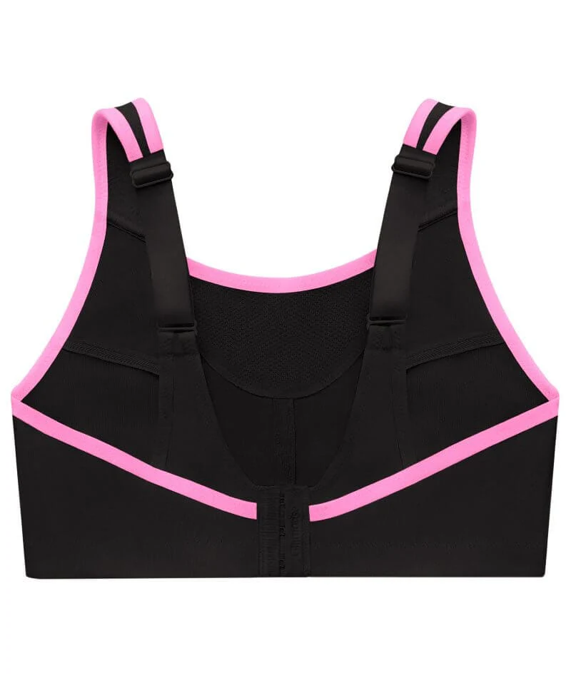 Glamorise No-Bounce Camisole Wire-free Sports Bra - Black/Pink - Image 9