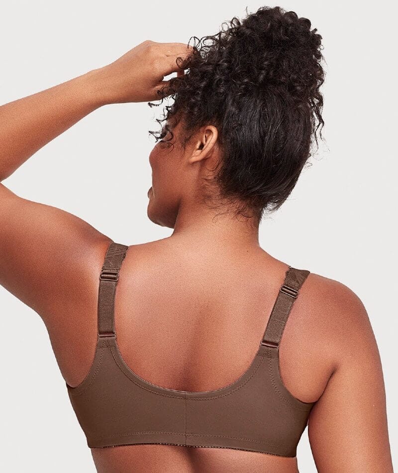 Glamorise WonderWire Front-Closure Stretch Lace Bra - Mocha - Image 4