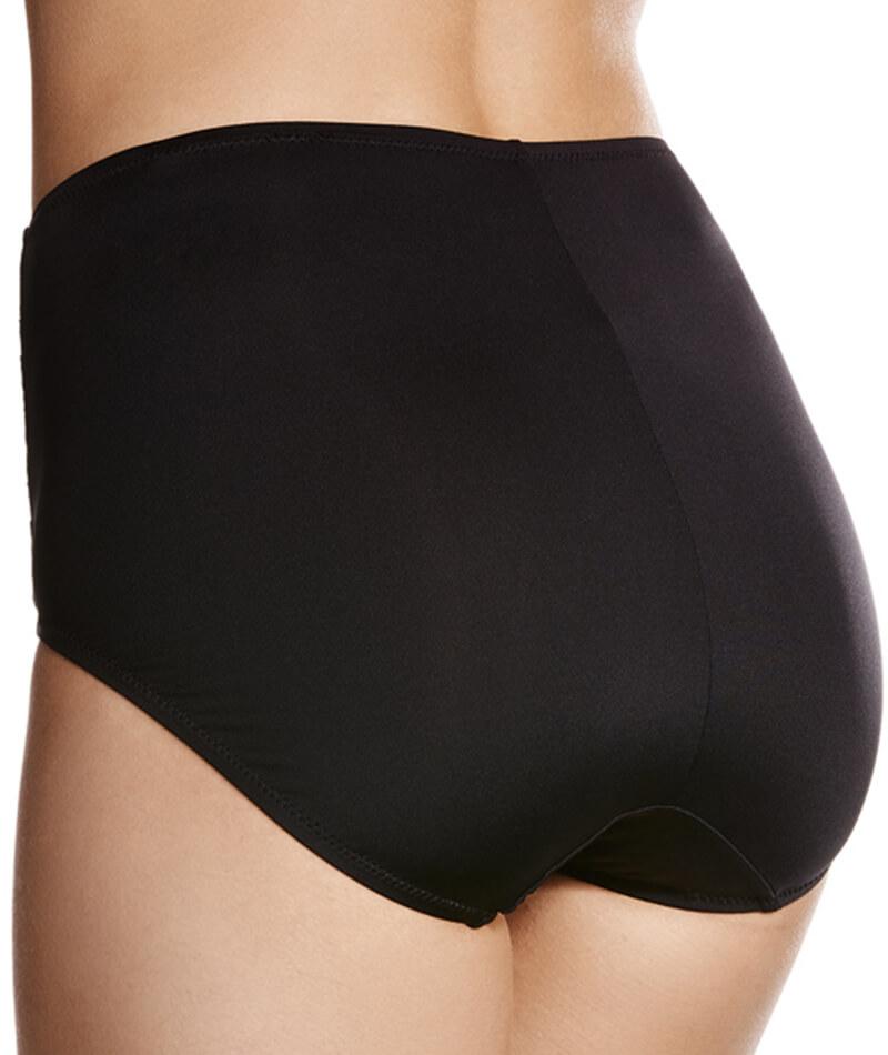 Jockey No Ride Up Microfibre and Lace Full Brief - Black - Image 2