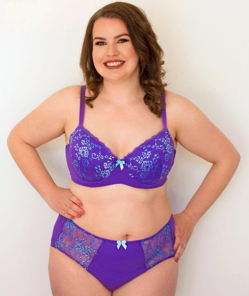 Lady Emprezz Frenchie Padded Shaping Bra - Purple/Aqua - Image 4