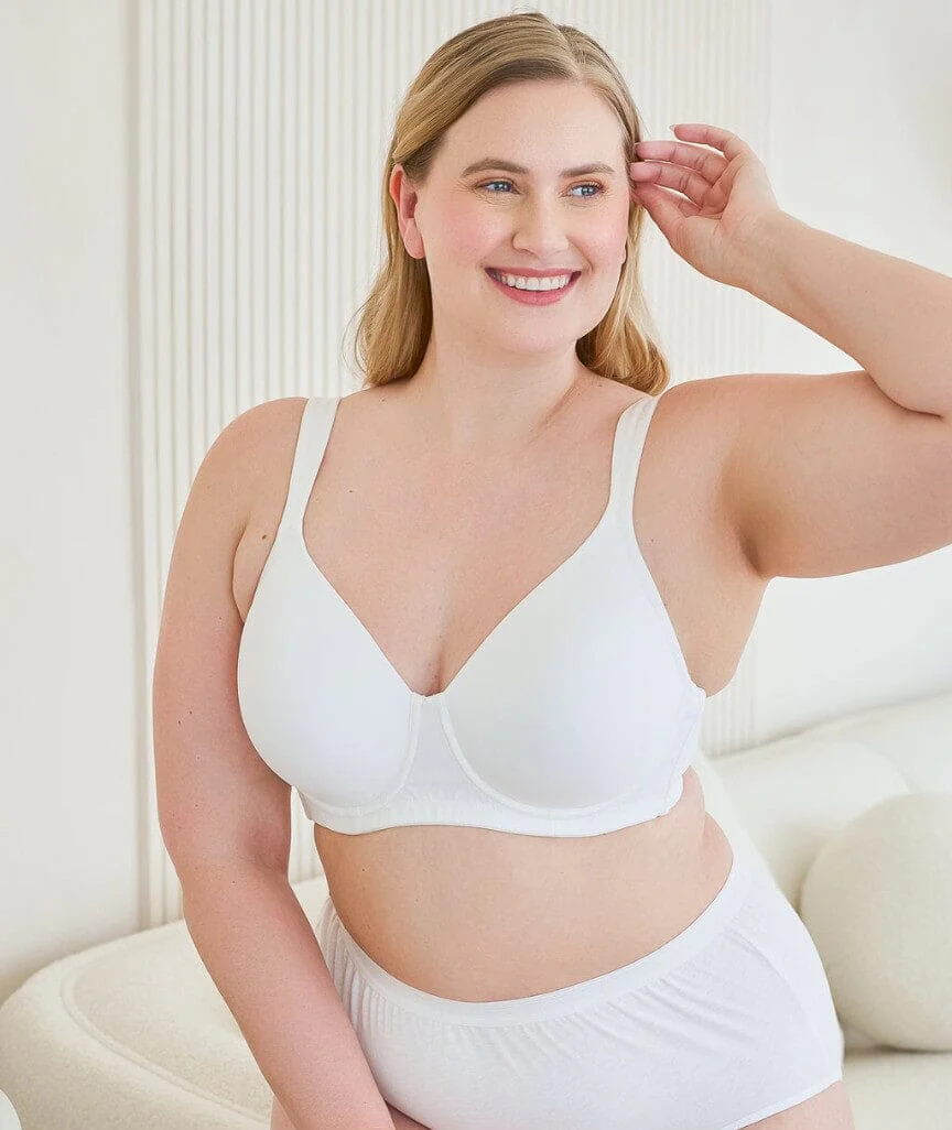 Leading Lady Brigitte Molded Padded Seamless Wire-free Bra - White - Image 11