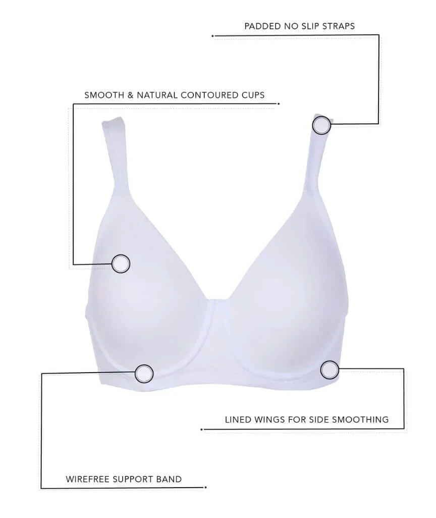 Leading Lady Brigitte Molded Padded Seamless Wire-free Bra - White - Image 3