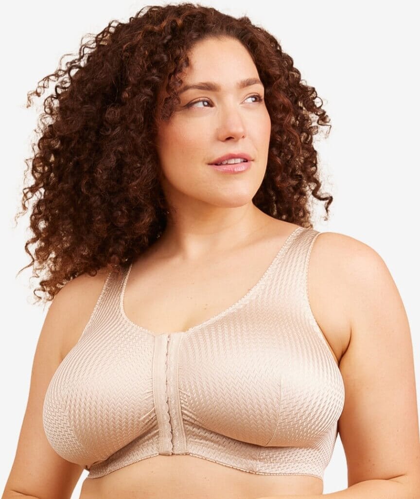 Leading Lady Marlene Wire-free Front Close Comfort Bra - Biege - Image 3