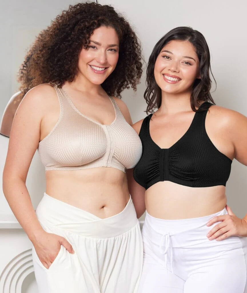 Leading Lady Marlene Wire-free Front Close Comfort Bra - Biege - Image 8