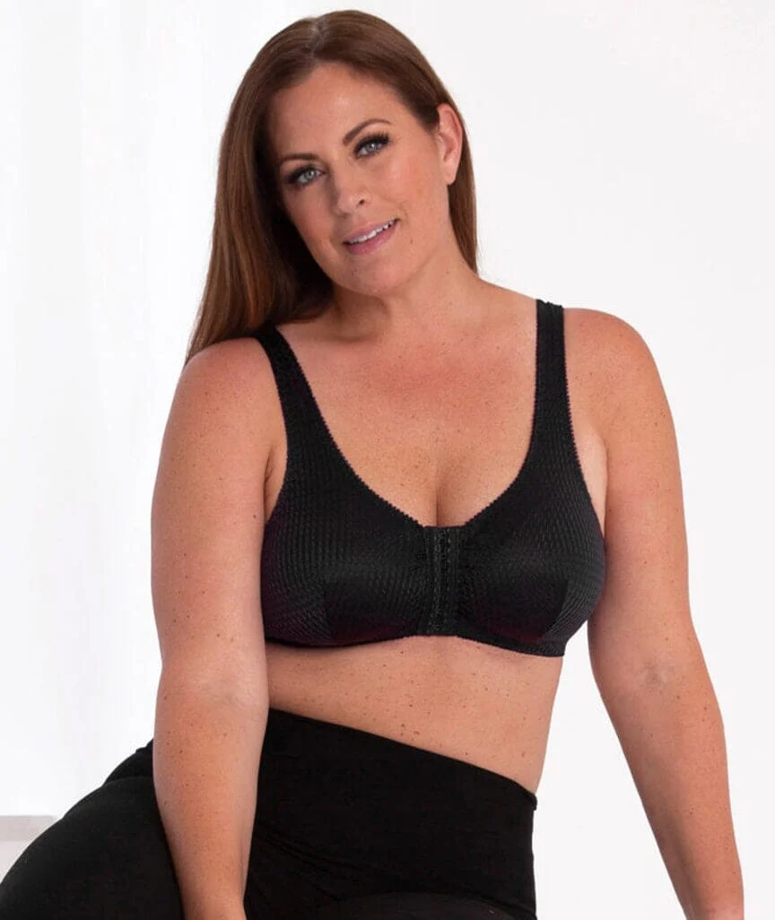 Leading Lady Marlene Wire-free Front Close Comfort Bra - Black - Image 12