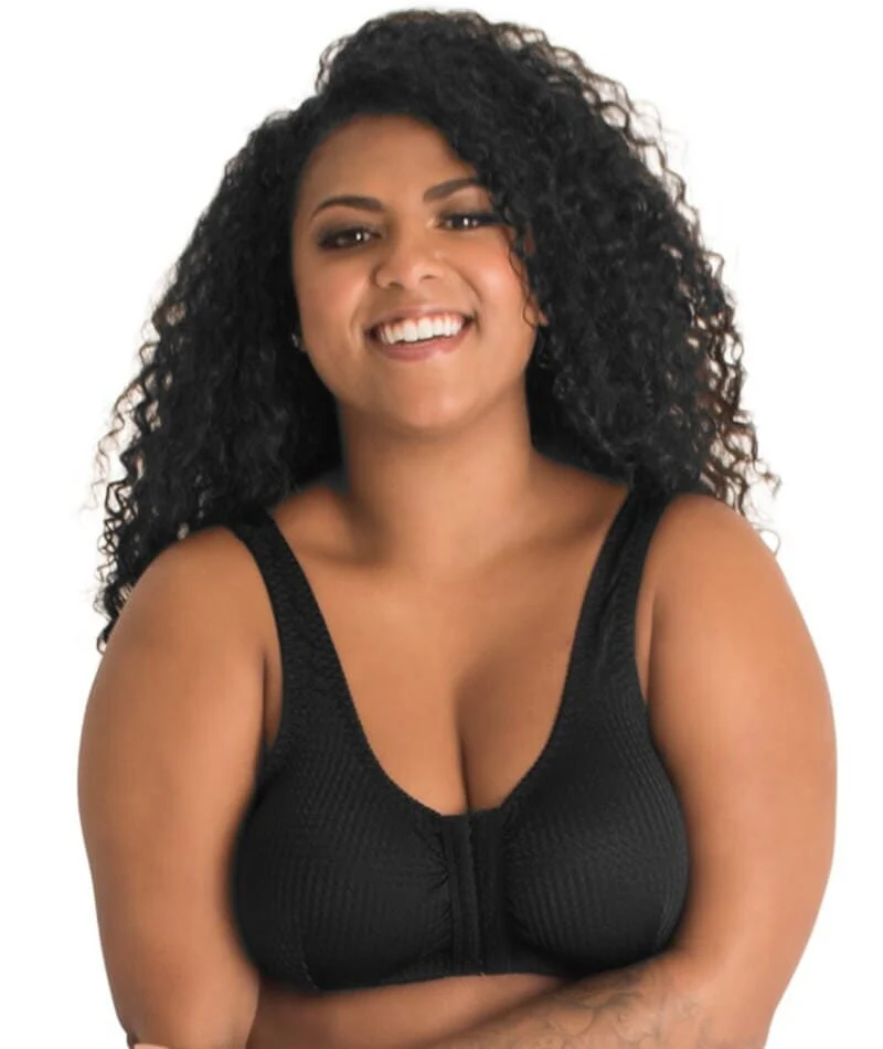 Leading Lady Marlene Wire-free Front Close Comfort Bra - Black - Image 5