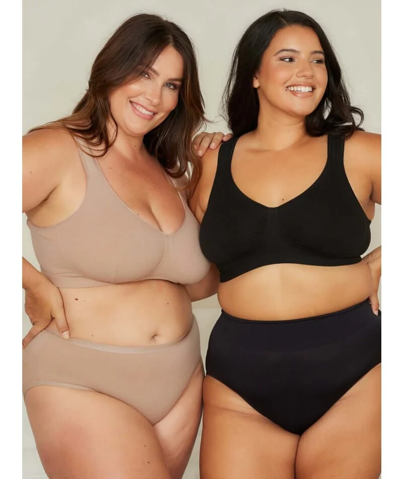 Leading Lady The Evie Plus Size Wire-free Cotton Comfort Bra - Black - Image 7