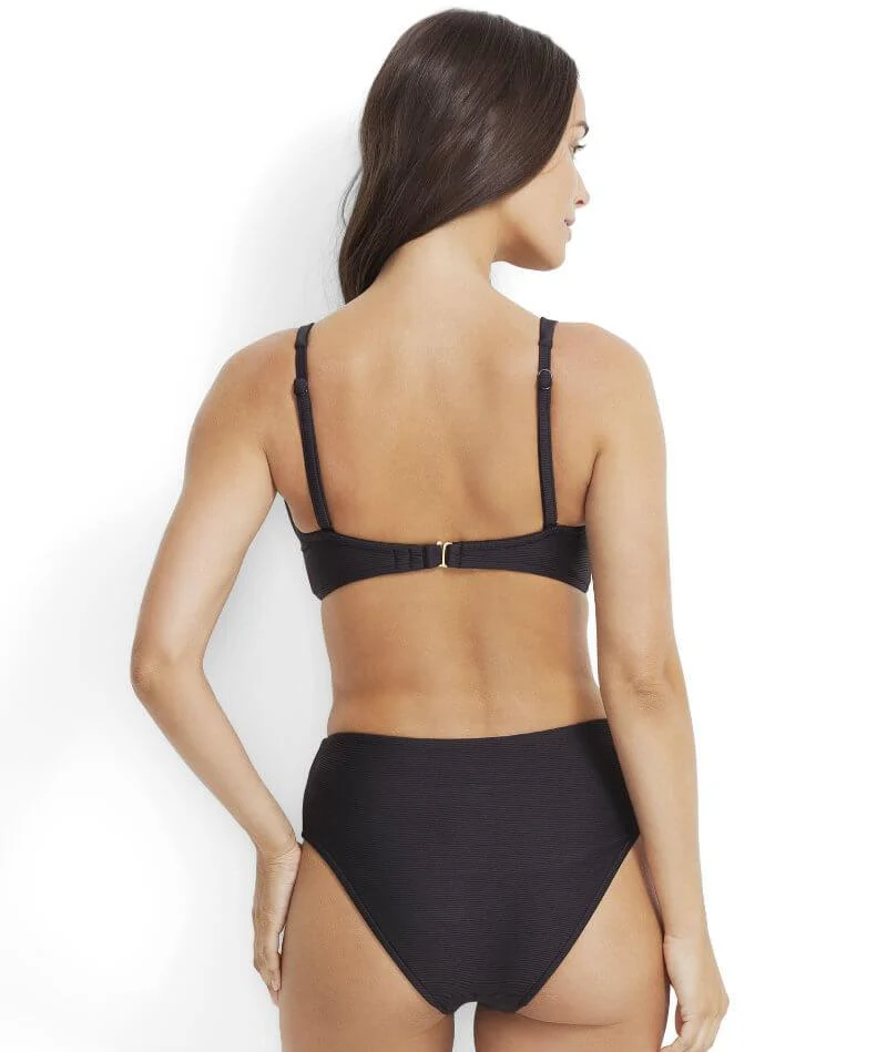 Miléa Mini Rib DD-E Plunge Tri Bikini Top - Nero - Image 4