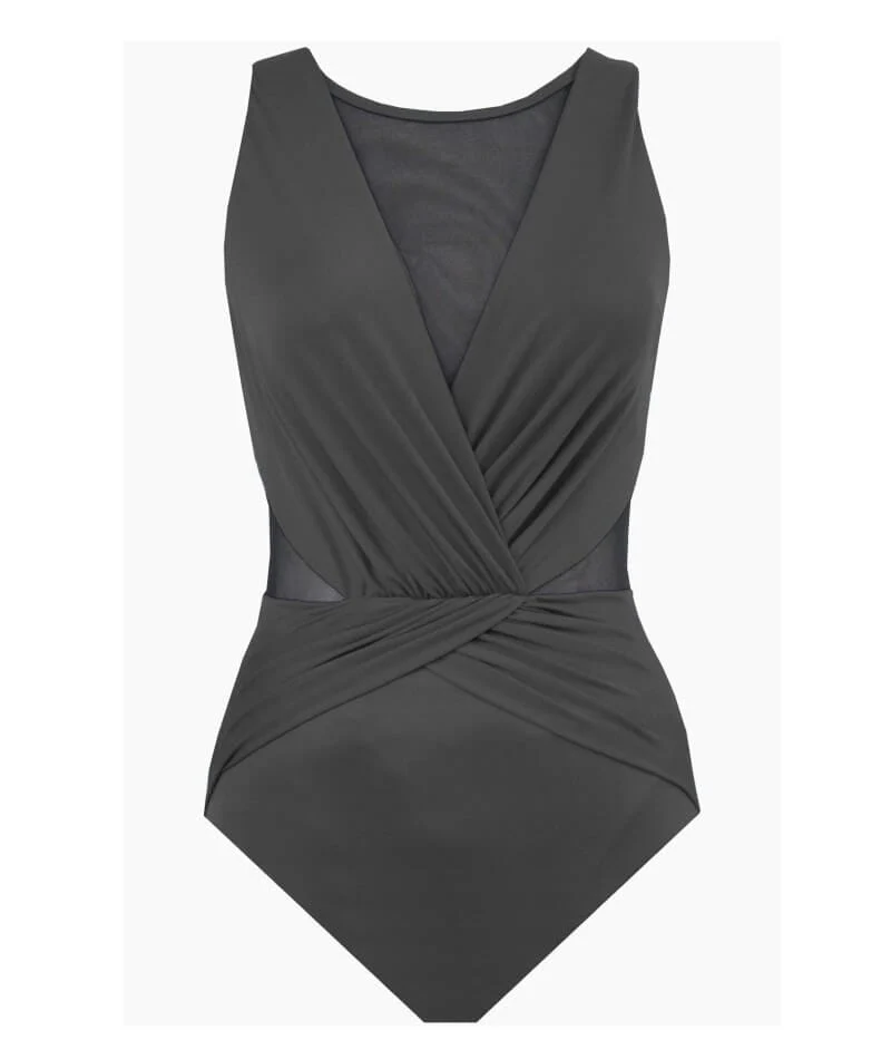 Miraclesuit Swim Illusionists Palma Shaping High Neck DD Cup Swimsuit - Black - Image 4